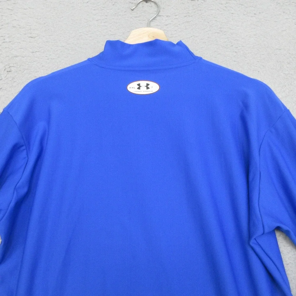 Vintage Under Armour Base Layer Shirt Mens XXL Blue Compression Mock Neck Y2K